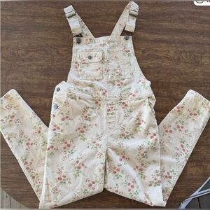 Polo by Ralph Lauren Floral Girl’s Corduroy Overalls- Cream and Pink Size 16